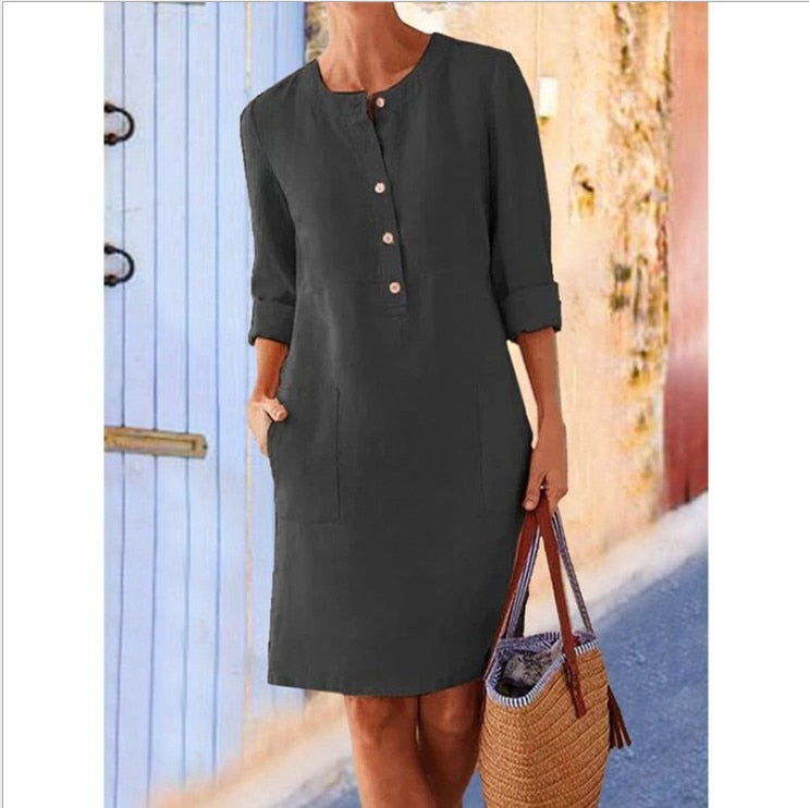Vestido Outono Manga Longa