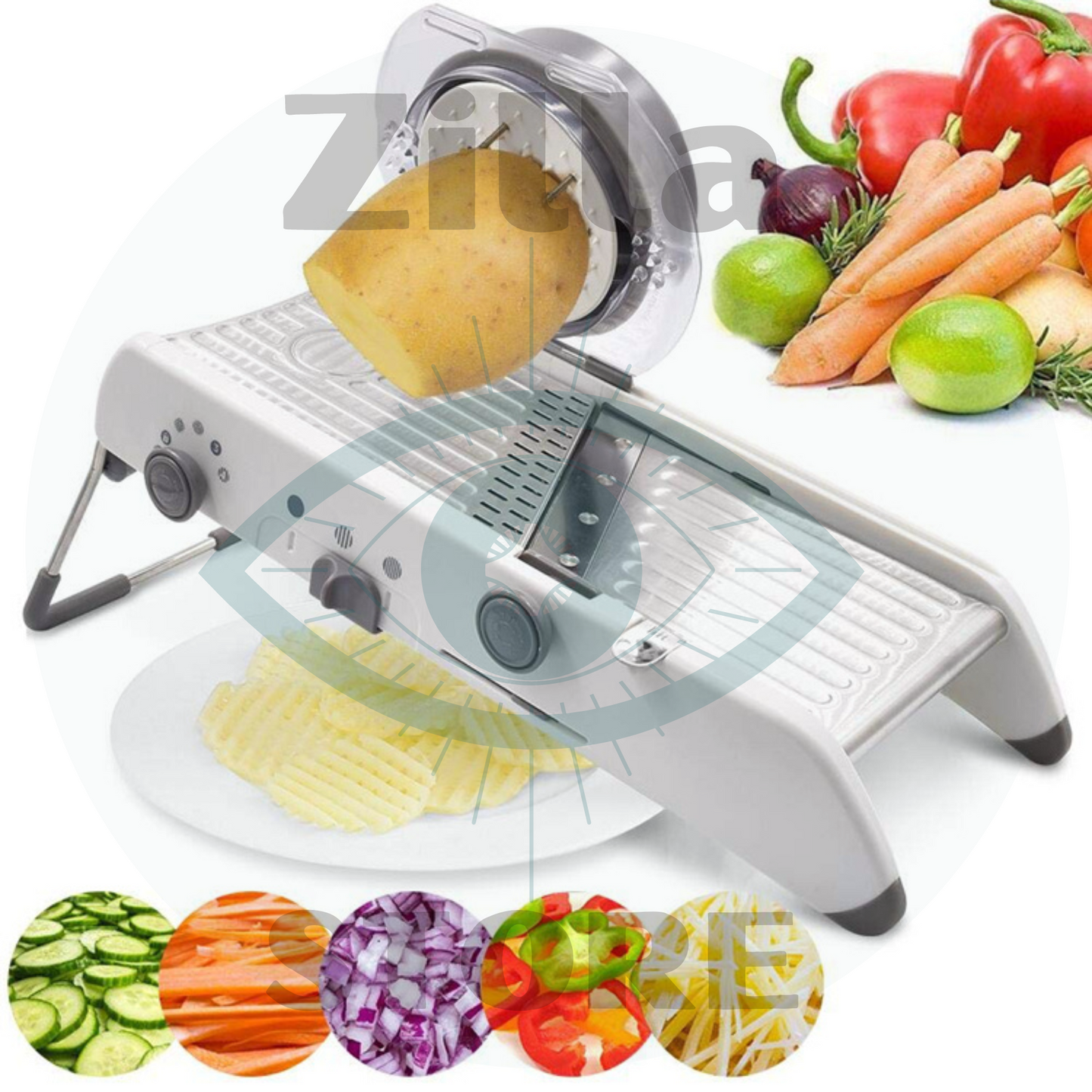 Mandolina de Aço Inox 18 Ajustes