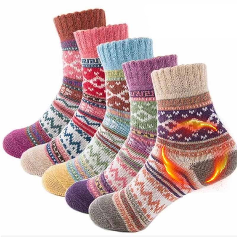Meias Grossas de Inverno Merino 5 pares