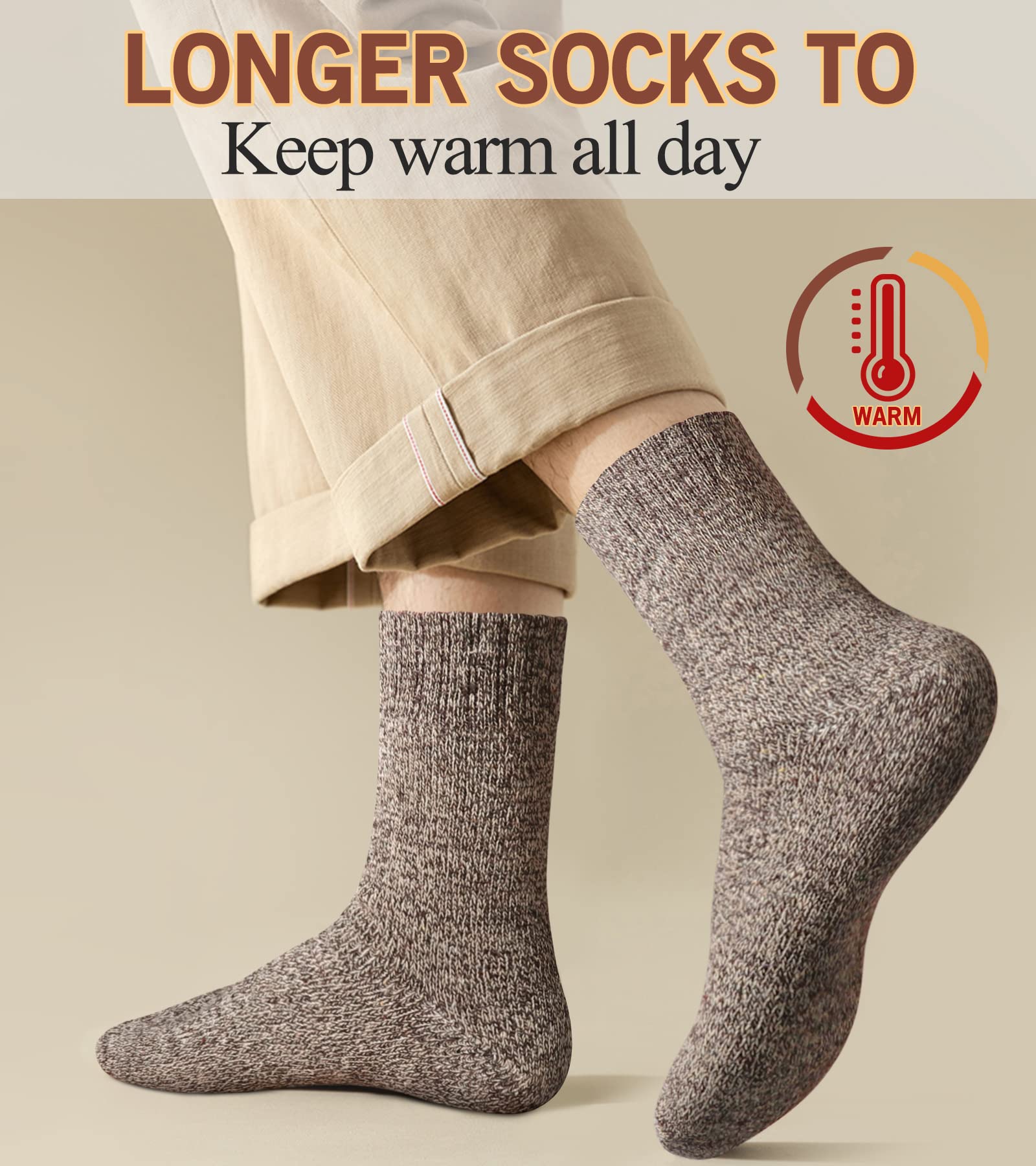 Meias Grossas de Inverno Merino 5 pares