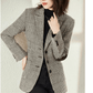Blazer Feminino Quadriculado e Patch