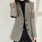 Blazer Feminino Quadriculado e Patch